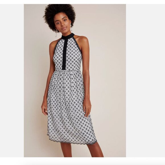 Anthropologie Eri + Ali Ninetta halter lacy midi dress - Picture 1 of 6